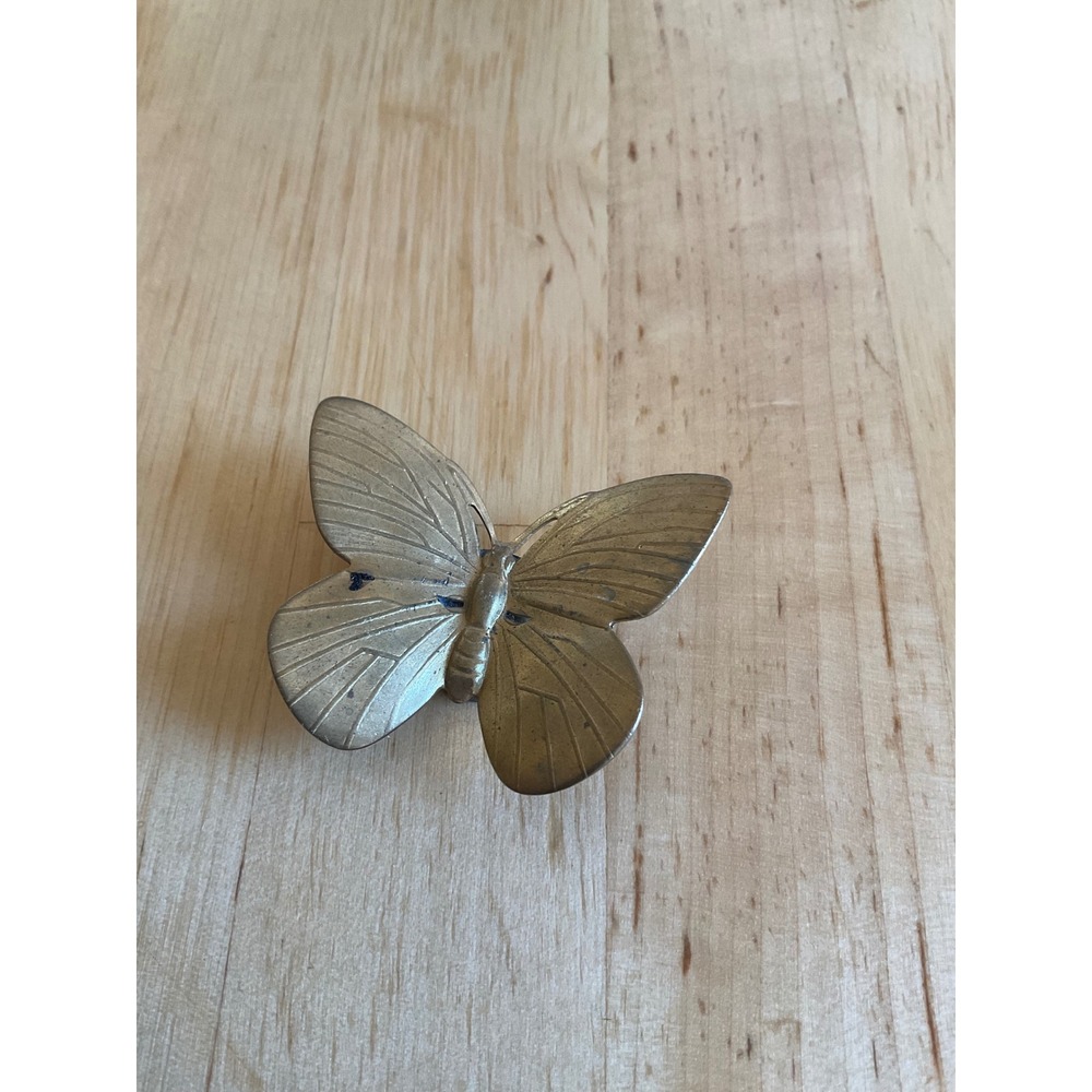 Vintage Brass Butterfly Magnet Decorative Refrigerator Accent Nature Inspired